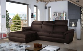 Canapea tapitata, extensibila, cu spatiu pentru depozitare, 272x100x216 cm, Trevisco L01, Eltap (Culoare: Roz Piersica / Gri deschis)