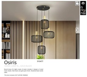 Lustra suspendata design decorativ modern Osiris 4 auriu/negru