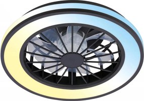 Brilo - Ventilator de tavan LED dimabil VENTURO LED/24W/230V 3000-6500K negru+telecomandă