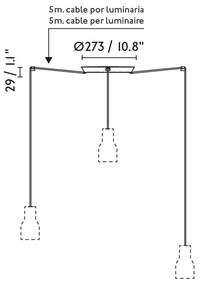 Lustra cu 3 pendule metal TATAWIN S alba