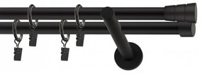 Galerie dubla BASIC PICIOR UNIVERSAL ,prindere perete 19/19 NEGRU (Alege marime: 280 cm)