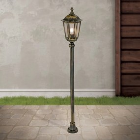 Stalp iluminat exterior stil clasic IP43 H140 Puchberg AL 11K/82576 schwarz-gold/rauch OR