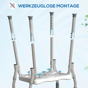HOMCOM Scaun Reglabil de Duș cu Mânere, Multicolor | Aosom Romania
