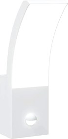 vidaXL Lampă exterioară de perete cu LED/senzor, alb, aluminiu turnat