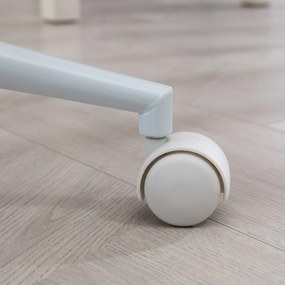 HOMCOM Scaun de birou reglabil în înălțime, cu căptușeală Teddy, 50 cm x 56 cm x 90 cm, Alb | Aosom Romania