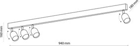 LED RGBW spot reglabil TOP 4xGU10/6,5W/230V 2700-6500K negru/auriu