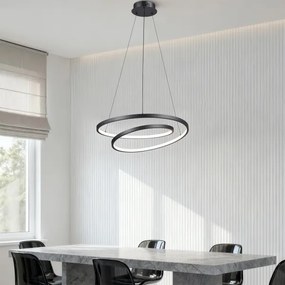 Brilagi-LED Lustru dimabil suspendat pe cablu TWISTER, LED/48W/230V, Ø 50 cm, negru + telecomandă