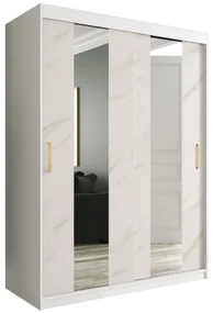 Dulap de haine 150 cm Marbelo P (mat alb + marmură albă). 1064520