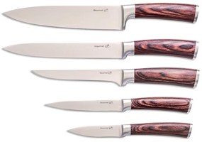 Set de cuțite G21 Gourmet Nature 5 bucăți + blocde bambus