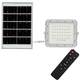 Proiector LED solar de exterior LED/10W/3,2V IP65 4000K alb + telecomandă