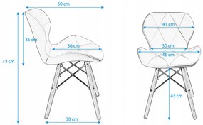JAKS SCAUN VELUR ALBASTRU, STILUL SCANDINAV