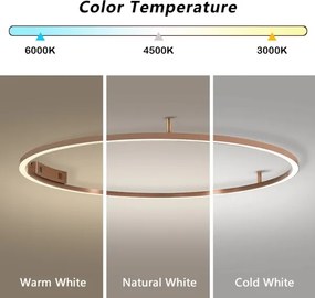 Immax NEO 07325-120C-LED Plafonieră dimabilă FINO 72W/230V 120 cm Tuya roz auriu, cu telecomandă