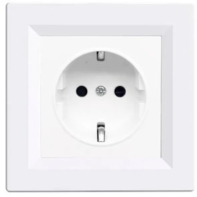 Priză cu împământare Nova 16A 250V cu cadru alb