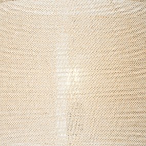 Lampa de podea rurala lemn cu abajur de in natural 32 cm - Mels