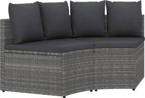 vidaXL Set canapele de grădină cu perne, 2 piese, gri, poliratan