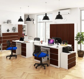 Masă PC Behati (Alb + wenge). 1069461
