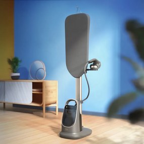 Aparat de calcat vertical cu abur Philips All-in-one 8500 AIS8540/80, 2200 W, 1,2 l, 6 bar, 90 g/min, 3 setari, OptimalTEMP, Masa reglabila, Gri inchis/Auriu