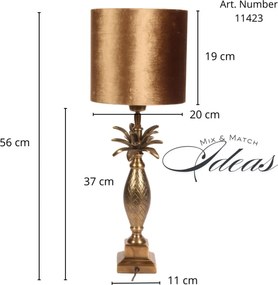 Lampă de masă din aluminiu, auriu, finisaj antichizat, 40 x 11 cm, „Gobelin”