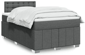 vidaXL Pat box spring cu saltea, gri închis, 120x200 cm, textil