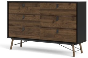 Comodă Tvilum Ry, 150x95 cm, maro închis-negru