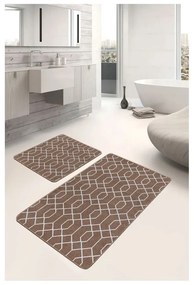 Covorașe de baie maro 2 buc. din catifea 60x100 cm – Mila Home