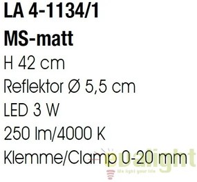 Lampa LED cu clips design modern Mira LA 4-1134/1 Patina OR