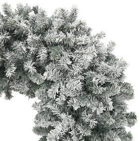 Arcada pom de Craciun cu zapada pufoasa, 240 cm 1, Alb si verde, 240 cm