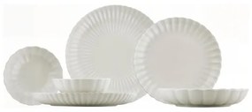 Set de masă, 18 piese, alb, din porțelan