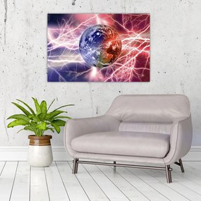 Tablou - Globul pământen în curenți (90x60 cm)