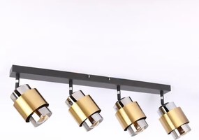 Spot MILLEY 4xE27/40W/230V negru/alamă Globo 15560-4