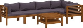 vidaXL Set mobilier grădină cu perne, 6 piese, lemn masiv acacia