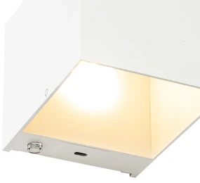 Aplică albă incluzând LED și dimmer tactil reîncărcabilă - Joris