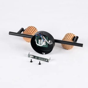 Brilagi - Spot ODENSE 2xE14/10W/230V lemn de cauciuc/negru