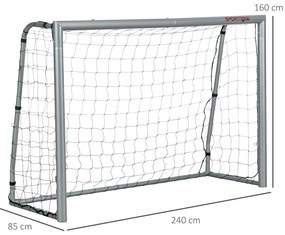 SPORTNOW Poarta de fotbal 8ft x 5ft, Plasa de fotbal pentru gradina cu tarusi de sol, montare rapida si simpla, Poarta pentru antrenament