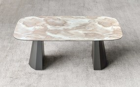 Set lemn masiv masă și scaune Dune - 400 × 120 × 75 cm, 8 scaune