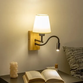 Lampă LED de perete Brilagi NUBILA WOOD 1xE27/25W/230V + LED/3W stejar/alb