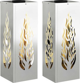 vidaXL Lumină LED Solară pentru Alei 2 pcs Argintiu Oțel galvanizat