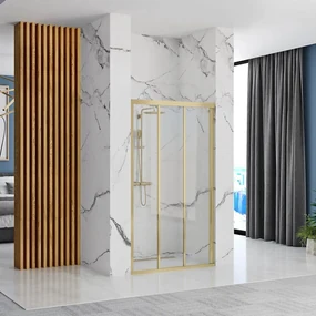 Rea Alex usi de dus 90 cm culisanta auriu periat sticla transparenta REA-K2506