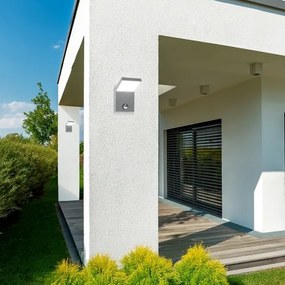 Brilagi - Aplică de perete LED pentru exterior cu senzor RIANO, LED/8W/230V, argintie