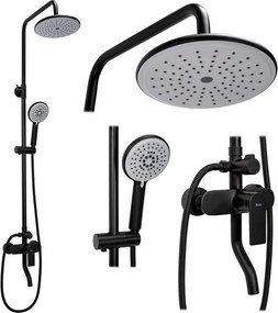 Coloana de dus cu baterie monocomanda negru Rea Verso