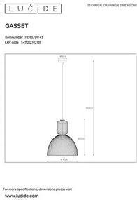 Lucide 78395/01/43 - lustră pe cablu GASSET 1xE27/60W/230V maro