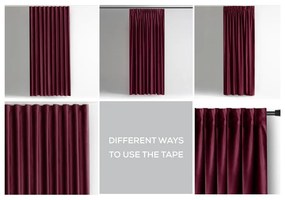 Draperie burgundy dimout (semi-opacă) din catifea 140x245 cm Pleat – Restilo