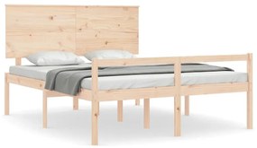 3195486 vidaXL Cadru de pat senior cu tăblie, king size, lemn masiv