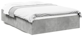 3281038 vidaXL Cadru de pat, gri beton, 135x190 cm, lemn prelucrat