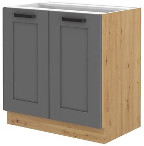 Dulap inferior de bucătărie Lucid 80 D 2F BB (Stejar artisan + dustgrey). 1045580