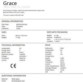 Lustra suspendata eleganta design modern Grace 14L