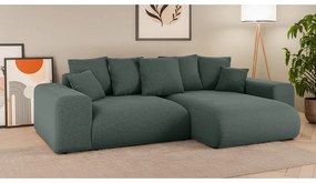 Colțar verde închis extensibil/cu spațiu de depozitare (cu colț variabil) Luma – Ropez