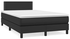 3269813 vidaXL Pat box spring cu saltea, negru, 120x190 cm, piele ecologică