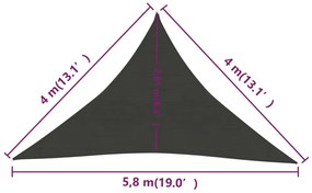 Panza parasolar, antracit, 4x4x5,8 m, HDPE, 160 g m   Antracit, 4 x 4 x 5.8 m