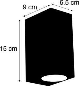 Set de 3 lămpi de perete inteligente negre cu 2 lumini IP44 - Baleno